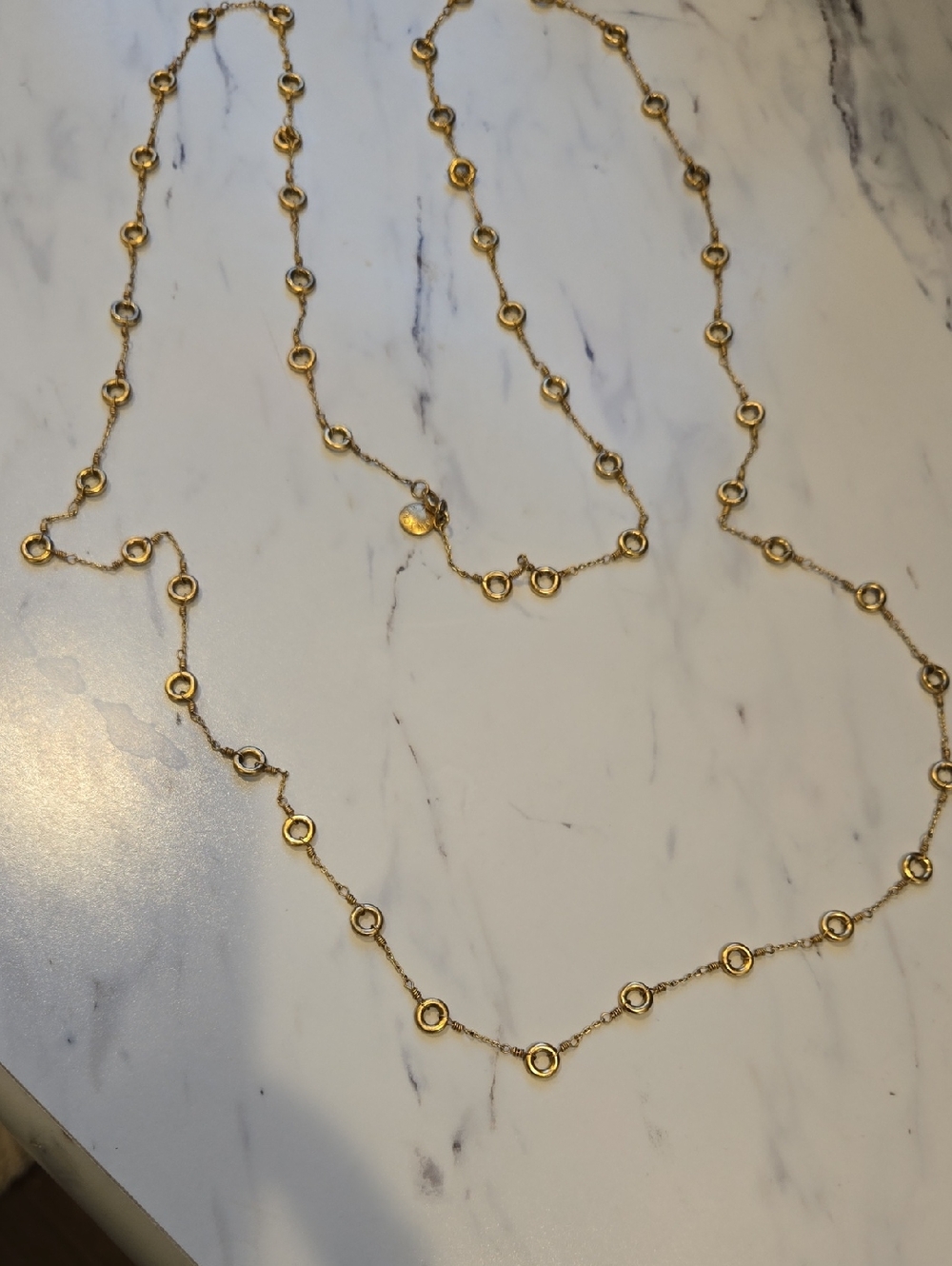 Gold Circle Station Long Necklace - Women Jewelry J Crew